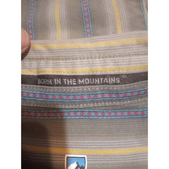 Kuhl Shirt Mens 2XL Gray Strip Short Sleeve Button Up Suncel Cowboy Western Work - Picture 11 of 15